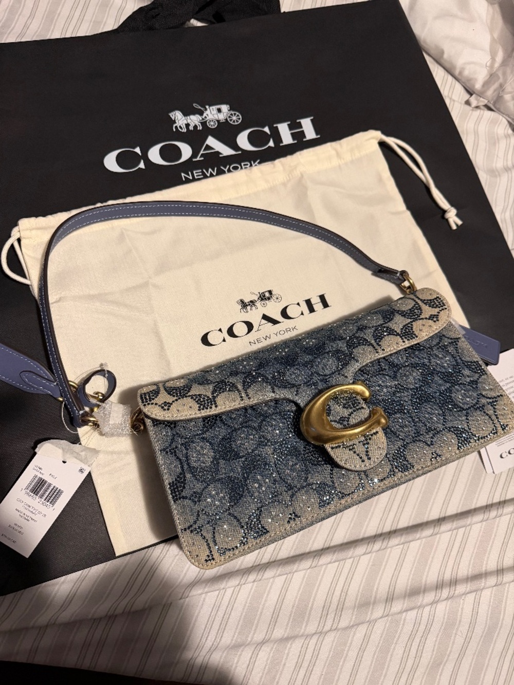 Coach Crystal Denim Tabby 26, NEW & FACTORY WRAPPED